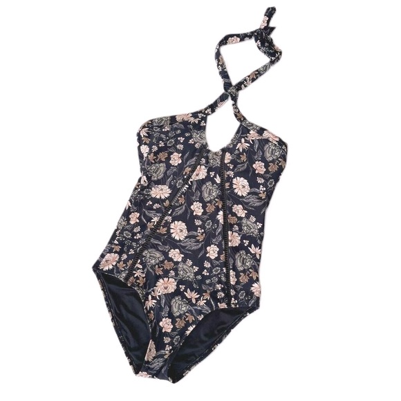 NWOT O'Neill Swimsuit X-small Colleen Floral Deep V-Neck Cheeky One Piece Xs - Picture 1 of 9